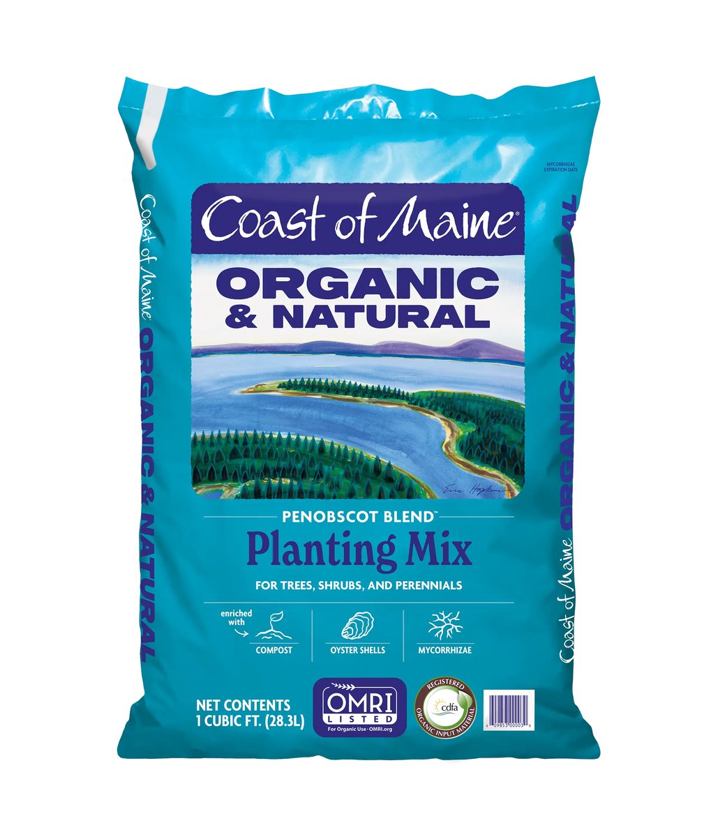 Coast of Maine Penobscot Blend planting mix bag, labeled 1 cubic foot.